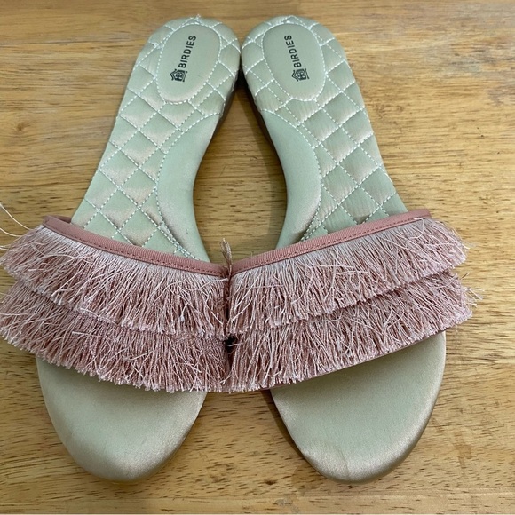 Birdies The Sparrow Fringe Slide Sandal In Blush Pink‎ Sz 9.5 - Picture 1 of 8